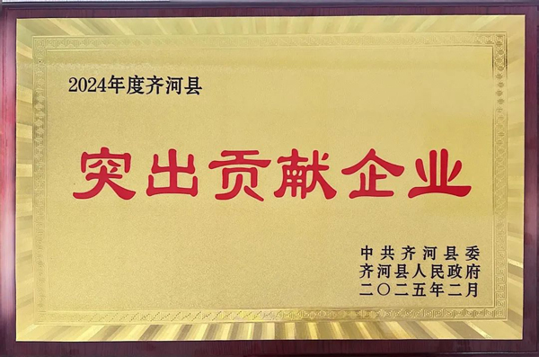 集团冠威园区获评2024年度齐河县“凸起贡献企业”